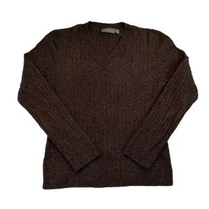 Croft & Barrow Brown V Neck Sweater Size Medium